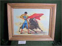 Bull Fighting Painting on Canvas