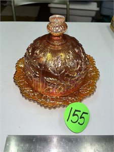 Carnival Marigold Embossed Butter Dish