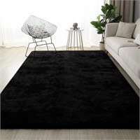 WFF9458  CozyDesg 8ft x 10ft Area Rugs, Black