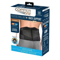 Adjustable Back Support  Copper Infused  Black