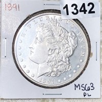 1891 Morgan Silver Dollar CHOICE BU PL