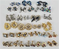 Mid-century Earrings Large Lot Of Designers