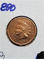 AU 1890 Indian Head Penny Old Cleaning