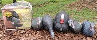Lot of several decoy turkeys, including two