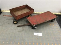 Vintage flatbed wagon & barge box wagon
