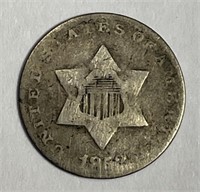 1852 Three Cent Silver 3cS Good G