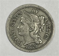 1888 Three Cent Nickel 3cN Very Fine VF