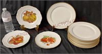 Vintage German Fruit Plates & French Limoge Plates
