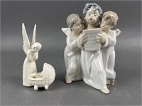Lladro and Sacrart Porcelain Angel Figurines