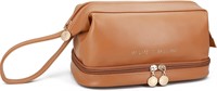 $5  Ykall Travel Makeup Bag  Cosmetic Bag - Brown