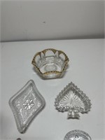 5 pcs. clear glass dishes