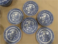 Blue Willow Improved Dinner Plates Stone China