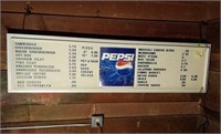 Lighted Large Pepsi Menu Sign
