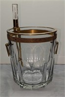 Vintage Moser Crystal 24KT Gold Rimmed Ice Bucket