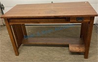 Contempory mission oak library table