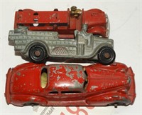 Hubley Tootsie Toy car, Tootsie Toy Fire Truck,