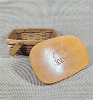 Woven Basket With Wood Lid