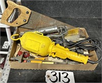 Grease Gun, Saw, Trouble Light & More