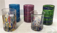 Assorted lot of hand blown beverage glasses