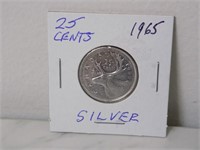 Canada 1965 25c Silver Coin