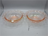 Old Colony pink depression glass bowls (2)