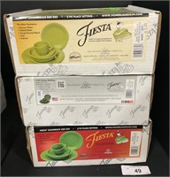 3 Boxes Of Fiesta 5 Piece Place Settings.
