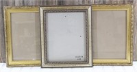 (3) Gold Photo Frames (Fits 8x10 photos)