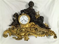 Miroy Freres Paris Bronze Figural Mantle Clock