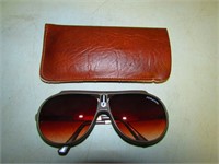 Vintage Ferarri Sunglasses and Case, One Lens has