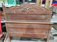 Wood bed frame. Head board 50"H x 53"W,