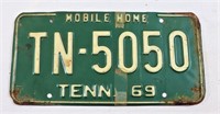 Green 1969 TN mobile home plate