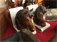 2 Porcelain Horse Form Bookends