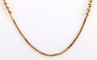 14K YELLOW GOLD BEADED CHAIN LADIES NECKLACE