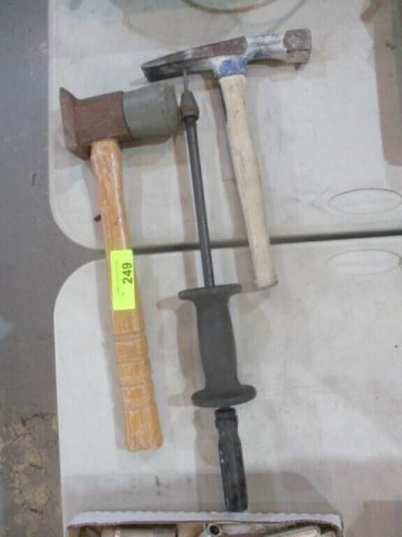 Large mallet, pick, misc