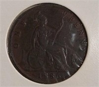 1886 British Penny Queen Victoria