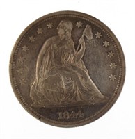 1844 Seated Liberty Silver Dollar *KEY-Rare