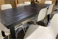 Modern Black White Dining Table & 8 Chairs Set