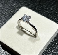 18k Gold Plated Silver 1ct Moissanite Ring Cert.