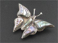 Sterling Silver Abalone Shell Brooch/ Pin Mexico