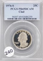 1976-S 25 Cent PCGS PR 69 Deep Cam, Clad.