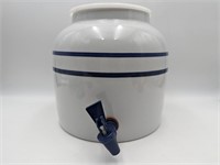 White Blue Striped Water Dispenser