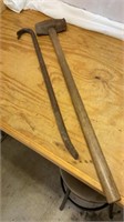 Crowbar and sledgehammer