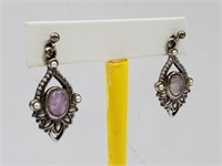 Earrings Light Purple Stone