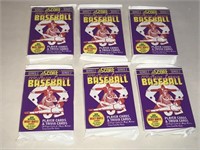 1991 Score Baseball Cards LOT of 6 Unopened Packs