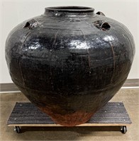 Large Antique Southeast Asian Martaban Spice Jar 1