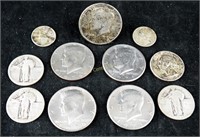 Vintage Coin Lot, Half Dollars, Mercury Dimes