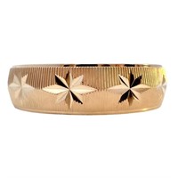 Men's Starburst Textured Band 14k Yellow Gold