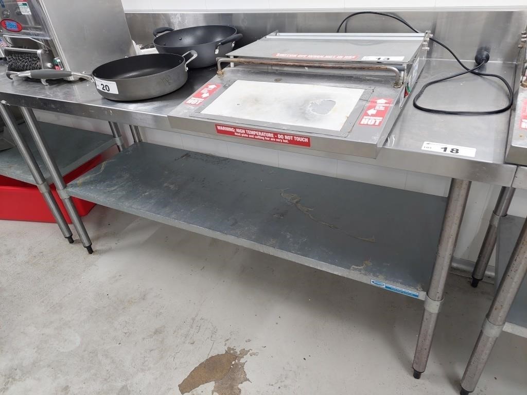 S/S Preparation Bench, 1.8m x 700mm x 900mmH