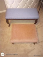 Queen Ann Bench and Foot Stool