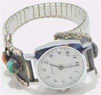 Timex Ladies Wind-Up Watch - Silver Band Ends,